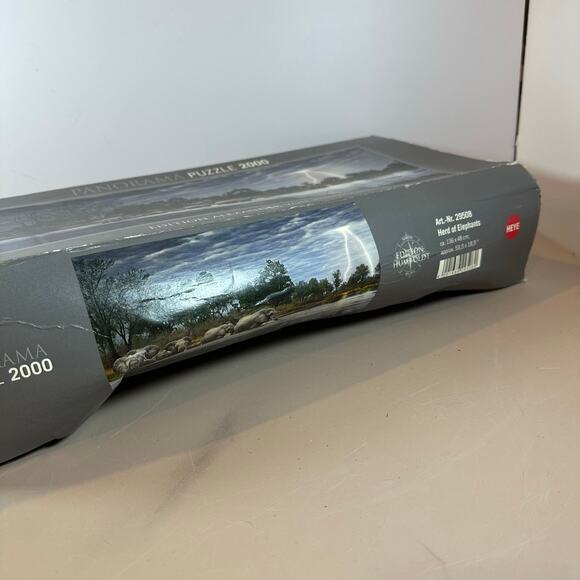 Panorama Puzzle 2000 Piece Edition Humboldt Herd of Elephants 29508 Heye 2012 - Picture 3 of 9